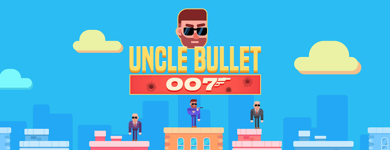 Uncle Bullet 007 - Defeat secret agent enemies with bouncing bullets. Rescue hostages